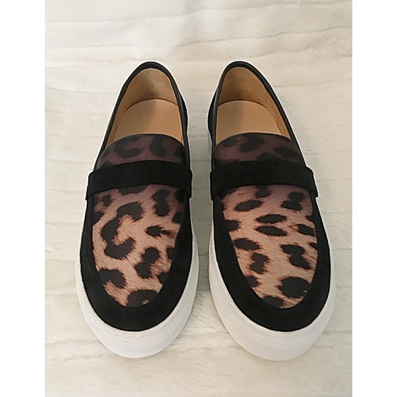 EUGENE RICONNEAUS STACY Leopard Pony Hair Slip-On Platform Loafers US 10/10.5 - Picture 3 of 8